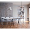 Mesa de Jantar Moderna Elegante Branca 90x40-300cm Banco Evolution Descontos