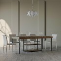 Mesa de Jantar Branca Extensível Madeira 90x40-300cm Plano Premium Noix Saldos