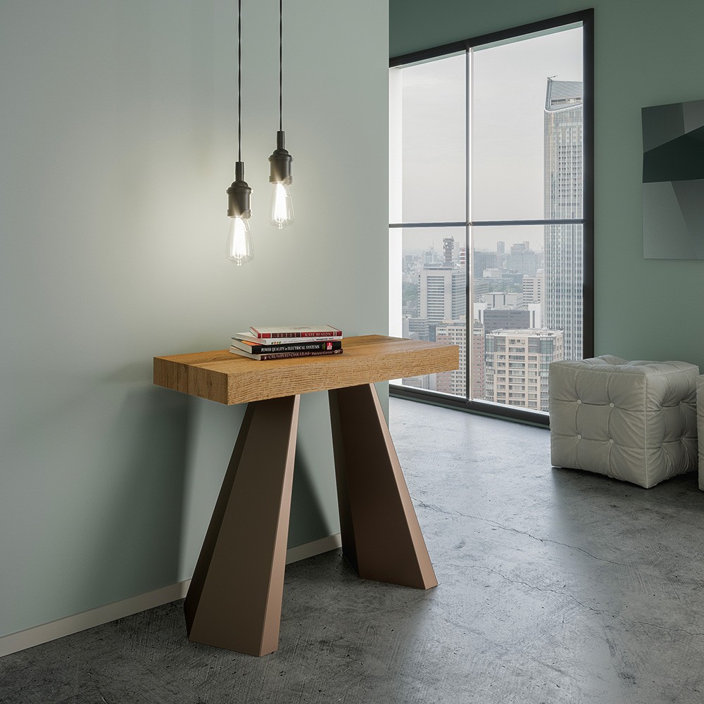 Mesa para Corredor Hall de Entrada de Madeira 90x40-300cm Moderna Diamante Oak