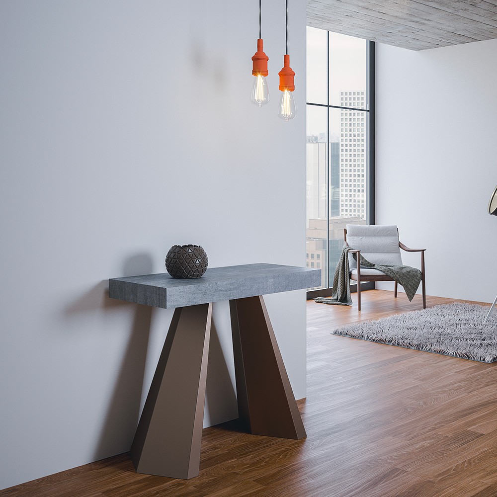 Mesa Extensível 90x40-300cm Cinzenta Diamante Premium Concrete