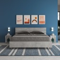 Cama de Casal Dupla Cinzenta Moderna com Armazenamento 160x190cm Ankel Nod Concrete Descontos