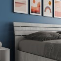 Cama de Casal Dupla Cinzenta Moderna com Armazenamento 160x190cm Ankel Nod Concrete Saldos