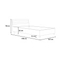 Cama de Casal Dupla Cinzenta Moderna com Armazenamento 160x190cm Ankel Nod Concrete Escolha