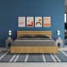 Cama Dupla de Madeira 160x190cm Moderna Elegante Durável Ankel I Oak Descontos