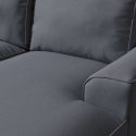 Sofá 3 lugares c/Chaise-longue Forma de L Madeira Almofadas removíveis Apoio braços Diamante Oferta