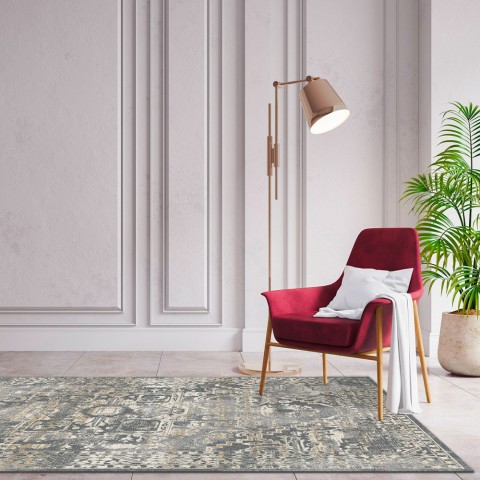 Design moderno Rug Rectangular Living Room Opera Persa Grey Promoção