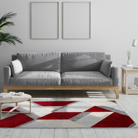 Alcatifa rectangular Design moderno Escritório de sala de estar Art Style Red