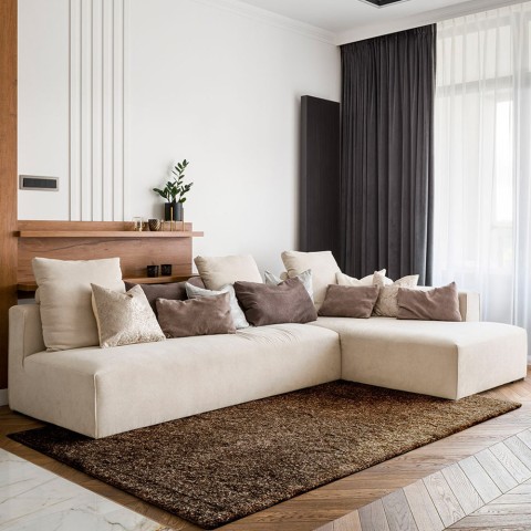 Tapete rectangular Design moderno Sala de estar de cores sólidas Trend Brown