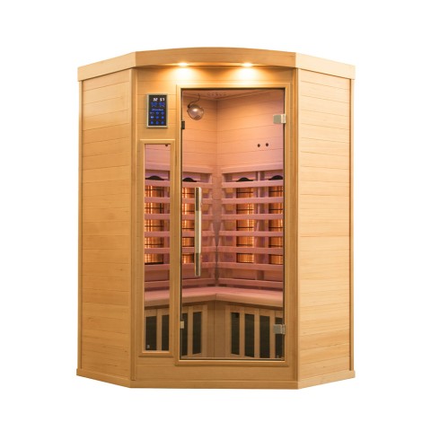Sauna de canto finlandesa para casa de madeira 2/3 lugares infravermelho Apollon 2C