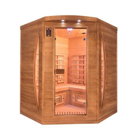 Sauna caseira finlandesa de 3 lugares com duplo espectros saudáveis 4 Promoção