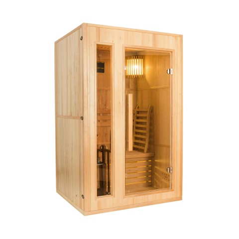 Sauna tradicional de casa de madeira finlandesa 2 lugares com fogão de 3,5 kW Zen 2