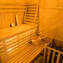 Sauna Finlandesa de 3 Lugares de Canto em Madeira Zen 3C Saldos