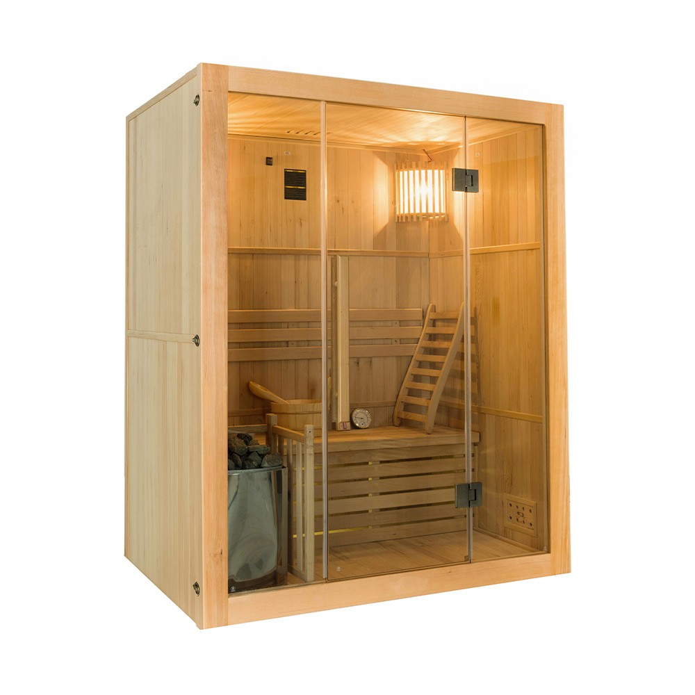 Sauna de Madeira Económica Uso Profissional ou Doméstico 3 Pessoas 3,5 kW Sense 3