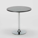 Conjunto de mesa Redonda de Café Preta c/2 Cadeiras 70x70 Cosmopolitan 