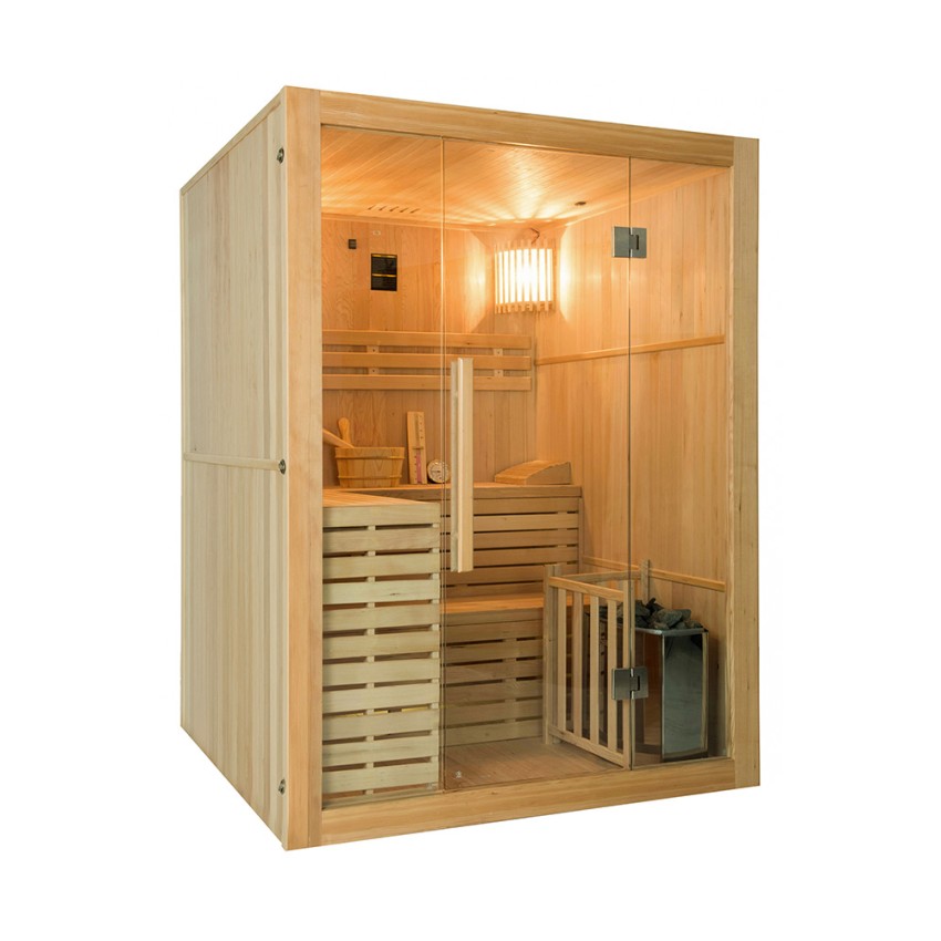 Sauna Finlandesa 4 Lugares Tradicional para Casa com Fogão 4,5 kW Sense 4