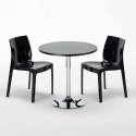 Mesa redonda de Café Preta c/2 Cadeiras 70x70 Bares Cosmopolitan Medidas