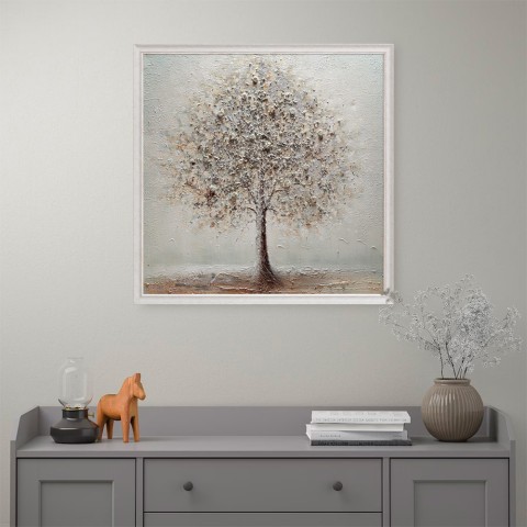 Quadro de árvore de pintura em tela pintada à mão 100x100cm W641