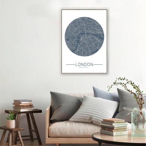 Impressão de imagem foto mapa cidade Londres moldura 50x70cm Unika 0006