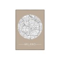 Quadro Mapa Fotográfico da Cidade de Milão 50x70cm Unika 0012 Venda
