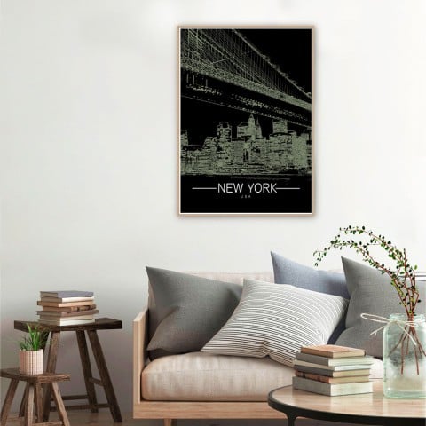 Quadro Moldura Cartaz de Fotografia da Cidade de Nova Iorque 50x70cm, Unika 0013 Promoção