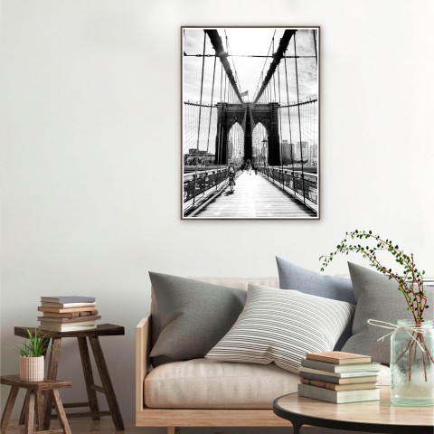 Imprimir imagem fotografia ponte branco preto moldura 50x70cm Unika 0030