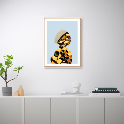 Impressão de imagem fotografia mulher asas borboleta moldura 30x40cm Unika 0043