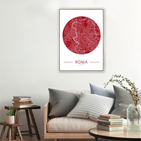 Cartaz de impressão de moldura de foto de mapa da cidade de Roma 50x70cm Unika 0068