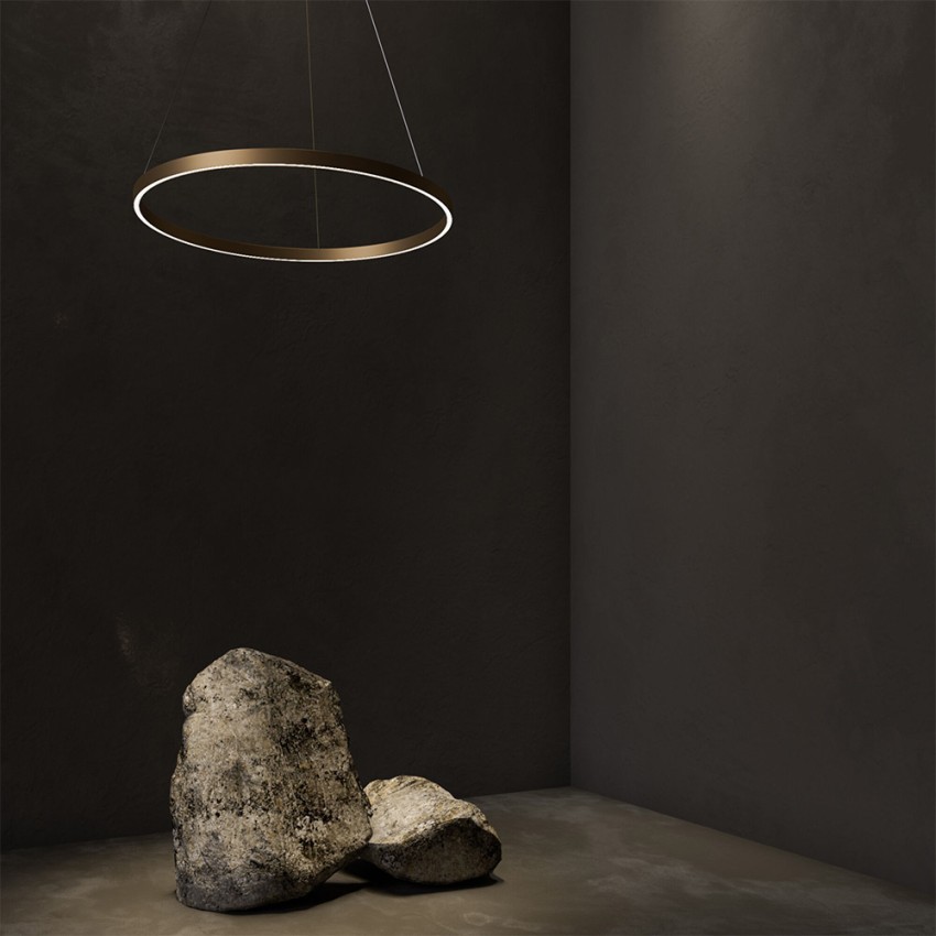 Candeeiro Pendente Anel Luz Iluminação LED Ø 80cm Rim Maytoni Promoção Candeeiro Pendente Anel Luz Iluminação LED Ø 80cm Rim Maytoni Promoção