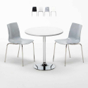 Mesa redonda Branca c/2 cadeiras Moderna Resistente 70x70 Silver Promoção