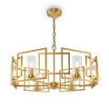 Candelabro Candeeiro Suspenso Dourado Moderno 6 Luzes Bowi Maytoni Promoção