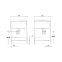 Lavatório Moderno com 2 Portas Branco 60x50cm Edilla Montegrappa Características