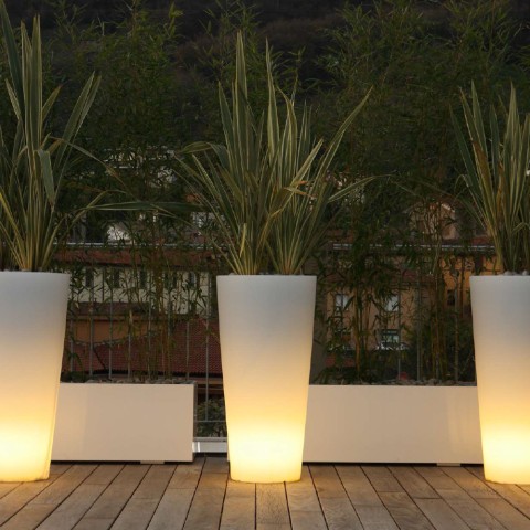 Vaso c/Iluminação Luz Solar Exterior de Plantas, Arkema Tondo h86 Promoção