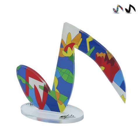 Escultura de nota musical pop art ornamento de sala de estar colorido Croma