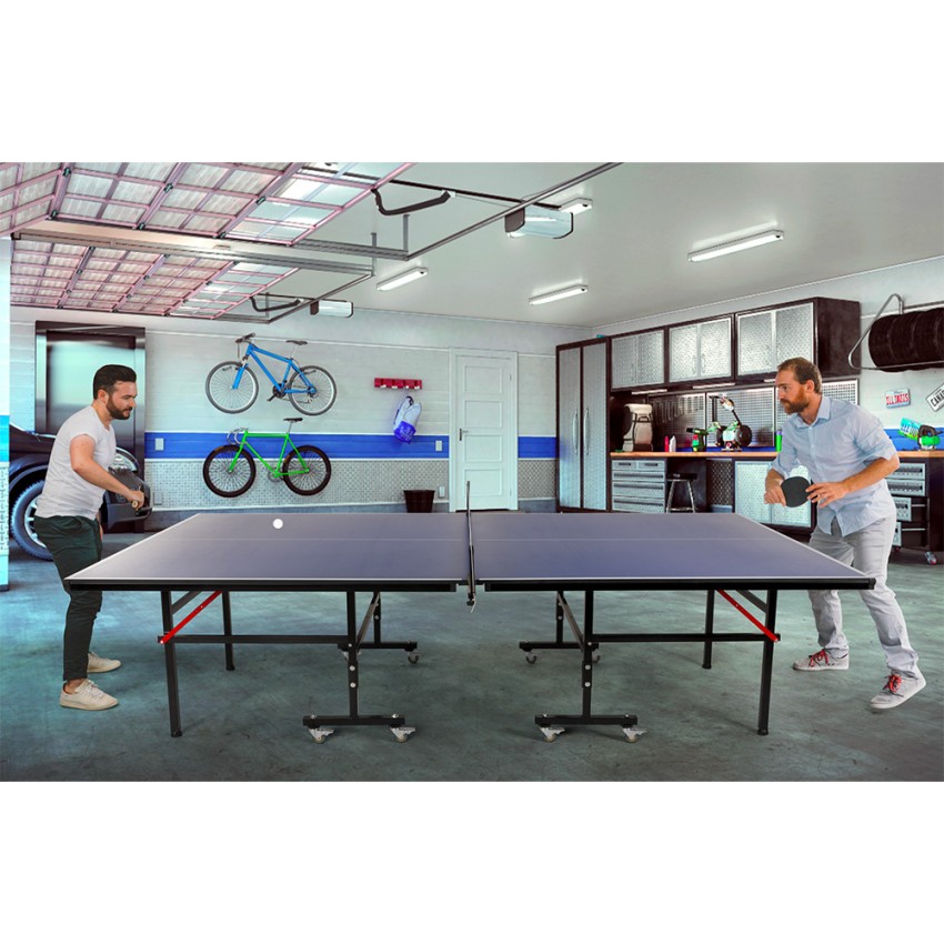 Mesa de Ping Pong Dobrável Profissional Tamanho Padrão com Rede Raquetes e  2 Bolas 274x152,5x76 cm Verde 