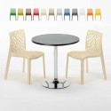 Conjunto de mesa Redonda de Café Preta c/2 Cadeiras 70x70 Cosmopolitan Venda