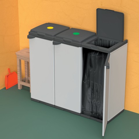 Suporte de caixote do lixo móvel para recolha de resíduos Mr.C Tris