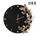 Relógio de Parede Redondo 40cm Artesanato de Metal Butterflies 3D Ceart Catálogo