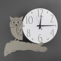 Relógio de Parede Redondo Metálico Moderno Artesanal Owl Ceart Modelo