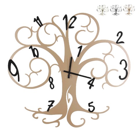 Relógio de parede feito à mão em metal Albero Della Vita 80x75cm Ceart