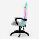Cadeira de Gaming Branca Poltrona Massajadora LED Reclinável Ergonómica Pixy Plus Estoque