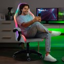 Cadeira de Gaming Branca Poltrona Massajadora LED Reclinável Ergonómica Pixy Plus Venda