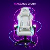Cadeira de Gaming Branca Poltrona Massajadora LED Reclinável Ergonómica Pixy Plus Saldos