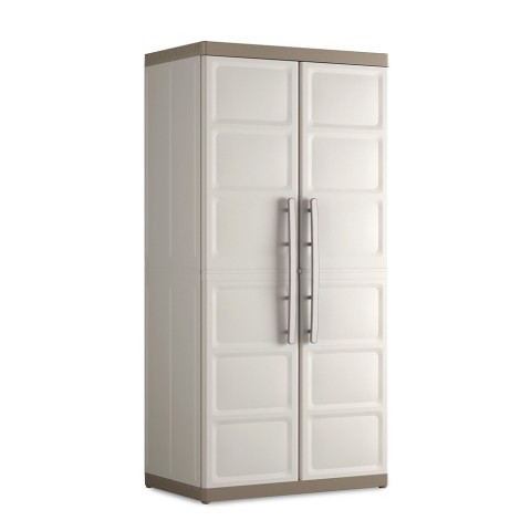 Armário de lavanderia com porta vassouras em resina com 3 prateleiras Excellence XL Keter