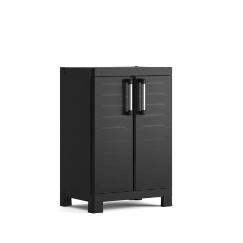 Armário multiuso garagem preto 2 prateleiras ajustáveis Detroit Basso Keter