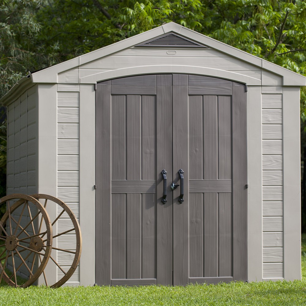 Abrigo Barracão de Jardim com Prateleiras 256,4x331,5x243cm Factor 8x11 Keter K209876