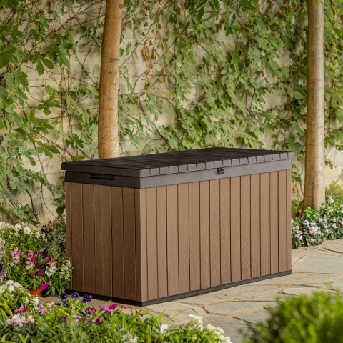 Darwin Box 150G Keter K252701 Outdoor Resin Garden Terrace Trunk Promoção