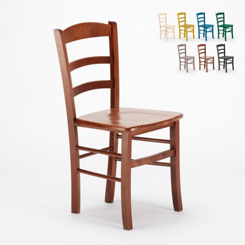 Cadeiras de madeira rústicas clássicas para bar da sala de jantar e trattoria Paesana Wood Promoção