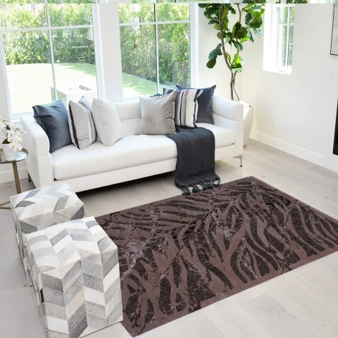Padrão Moderno Rectangular Marrom Zebra Padrão Rug Double MAR008 Promoção