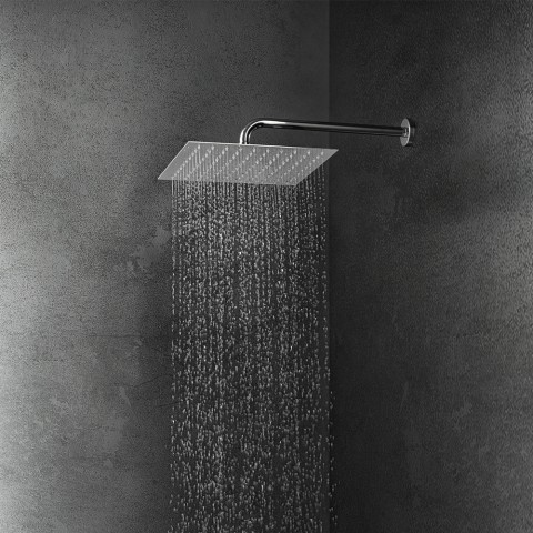 Conjunto de banheiro com braço de chuveiro curvo 35cm quadrado 30x30cm FRM3462