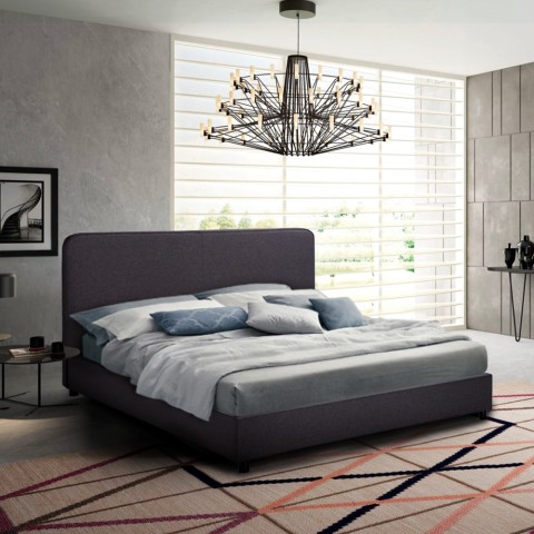 Cama de casal 2 quadrados em tecido com malha 160x190 Zurich king
